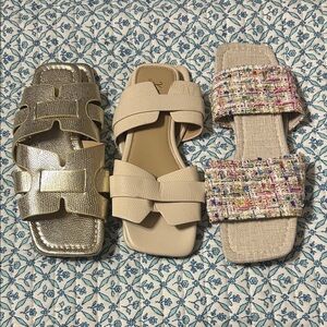 Stylish Women's Flats in Gold, Cream, and Multicolor